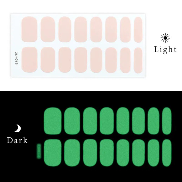 Neon Yellow - Dropshipping Colorful Nail Sticker Luminous Nail Art Decor Stickers For Nail Decoration Full Cover Nail Wraps For Hallween Gift By WTB