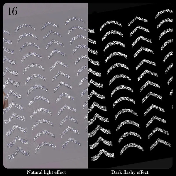 Fuchsia - White French 3D Nail Stickers Manicure Gradient Line Flower Nail Art Designs Self-Adhesive Nail Tips Guides For Diy Decoration By WTB