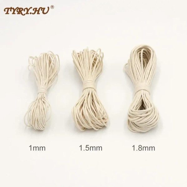 White - Tyry.Hu 1/1.5/1.8Mm Waxed Cotton Cord Baby Teether Accessories 10M Rope Waxed Twisted String Thread Line For Diy Jewelry Making By WTB
