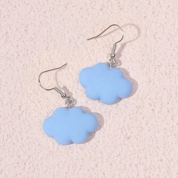 Metal Orange - Ultra-Low New Fashion Cute White Cloud Stud Earrings Delicate Mushroom Clouds For Women Girls Ear Jewelry Wholesale Gifts Bear By WTB