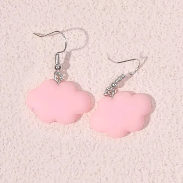 Metal Brown - Ultra-Low New Fashion Cute White Cloud Stud Earrings Delicate Mushroom Clouds For Women Girls Ear Jewelry Wholesale Gifts Bear By WTB