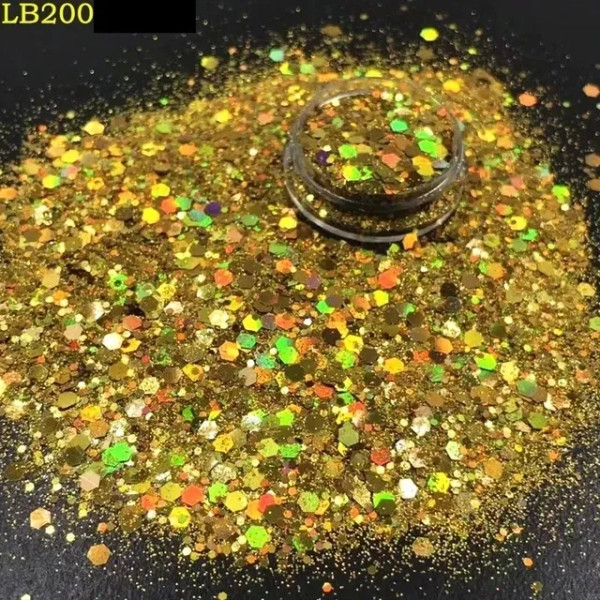 Black And Colorful - 5G/Bagglitter Chameleon Nail Flakes Iridescent Chameleon Nail Powder Holographic Laser Colorful Nail Sequins 120 Colors Mix Size By WTB