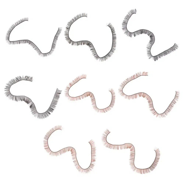 Dark Khaki - 5Pcs False Eyelashes For Diy Decor Doll Eye Black Brown Simulation Toy Eyelash Dolls Plush Eye Lash Doll Makeup Accessories By WTB