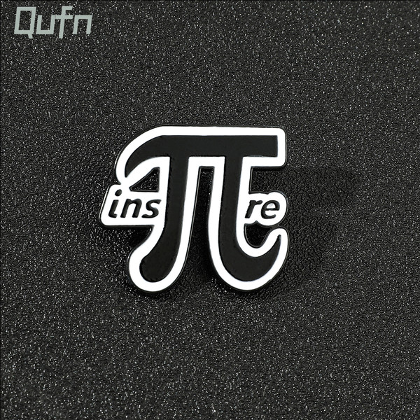 Mathematical Symbol Letters Metal Enamel Pin Badge Brooch Simple Black White Jewelry Accessories Gift For Teacher Student By WTB