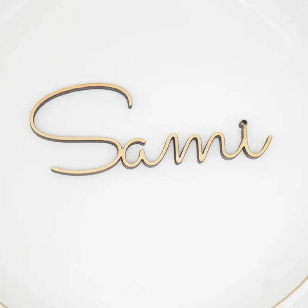 White - Personalized Laser Cut Wood Name Wedding Place Card Custom Mirror Gold Acrylic Guest Bride And Groom Names Seating Tags By WTB