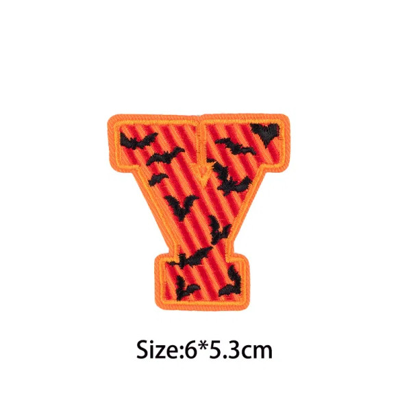 Silver - A-Z Letters Patches Halloween English Alphabet Iron On Patch For Clothing Diy Embroidery Crafts Jackets Badge Decor Accessories By WTB