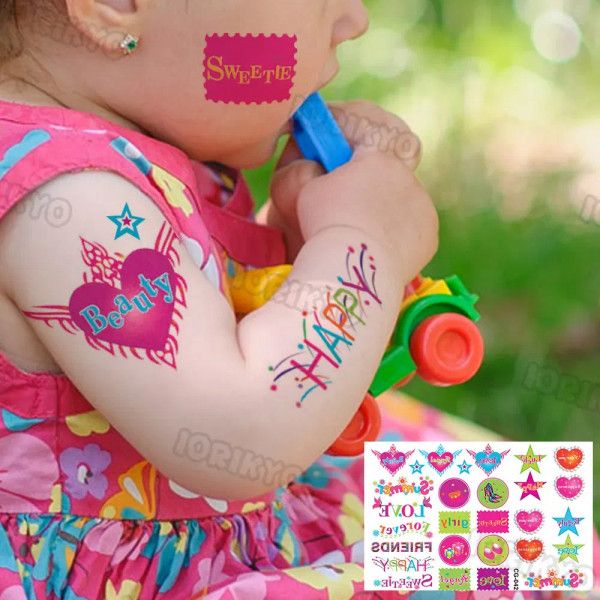 Dark Khaki - Round Dinosaur Demon Temporary Tattoo For Kids Boys Girls Moon Unicorn Tattoos Sticker Fake Watercolour Arm Tatoos Son Daughter By WTB