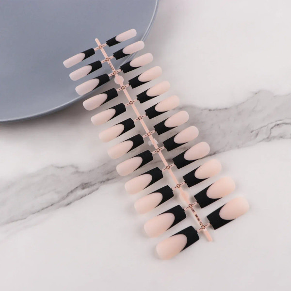 Blue - 24Pcs Square Head Matte False Nails Ballet Detachable Full Cover Artificial Fingernails Frosted Press Glue On Fake Nail Tips By WTB