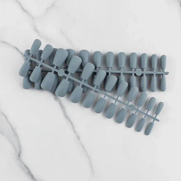 Purple - 24Pcs Blue Frosted Matte Square False Nail Ballet Press On Nails Tips For Nails Art Artificial Fingernails Fake Nail By WTB