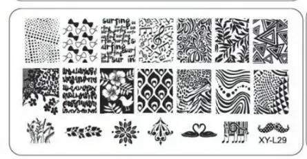 Light Grey - Kimcci Nail Stamping Plates Flamingo Nail Template Mandala Maple Leaf Stamp Nail Art Stamp Image Template Manicure Stencil Tools By WTB