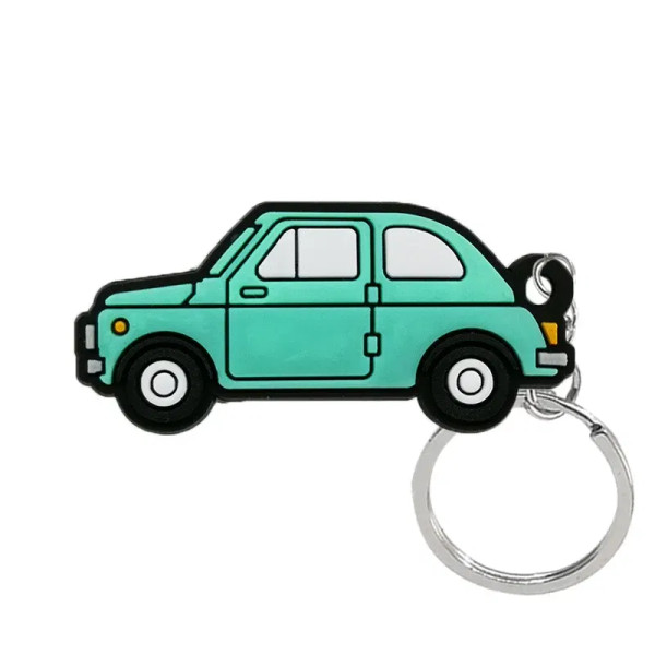 Sky Blue - 1Pcs Pvc Key Ring 6 Colors Of Car Shape Keychain Charms Colorful Key Chain Key Holder Fit Little Boy Gift Kids Toys By WTB