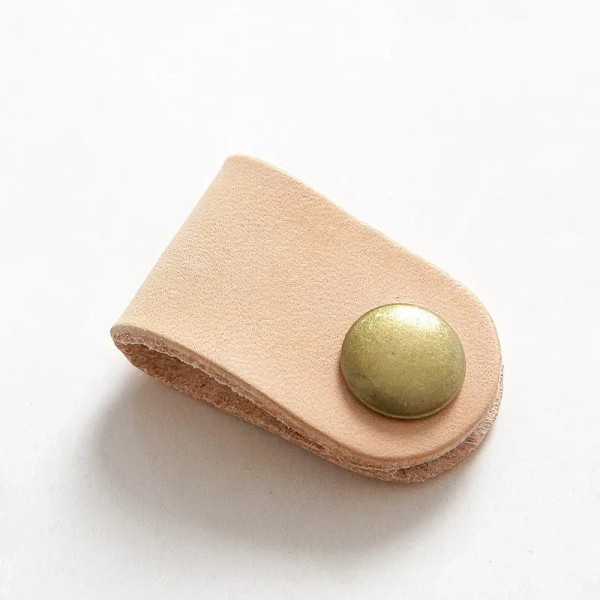 Blue - Genuine Leather Cable Organizer Vintage Earphone Wire Data Line Clips Cable Winder Tie Cable Management Cord Organizer Office By WTB