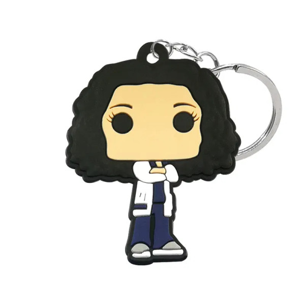 Black - 1Pcs Pvc Rubber Key Ring Classic Anime Figure Mold Doctor Shape Petty Mini Key Holder Accessories Charms Fit Kid Gift Trinkets By WTB