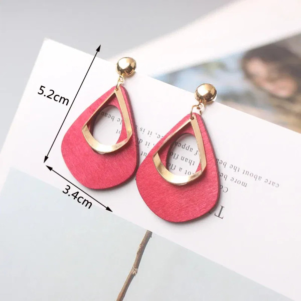 Metal Black Chrome - 2024 New Rose Red Flower Hanging Earrings For Women Love Heart Blooming Florals Cute Lovely Female Ear Jewelry Brincos New By WTB