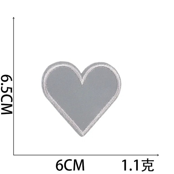 Black Nickel - 1Pc Reflective Patches For Night Clothing Iron On Star Heart Flower Football Hand Diamond Stickers Diy Jackets Badge Appliques By WTB
