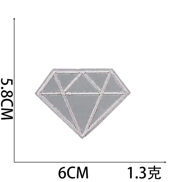 Transparent - 1Pc Reflective Patches For Night Clothing Iron On Star Heart Flower Football Hand Diamond Stickers Diy Jackets Badge Appliques By WTB