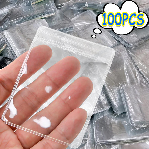 Size: S, Red - 100/10Pcs Pvc Jewelry Package Bags Thicken Self Sealing Pouches Anti-Oxidation Earring Necklace Clear Organizer Bag Reusable By WTB