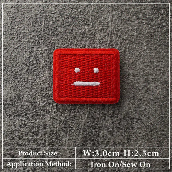 Antique Brass - Square Expression Embroidered Applique Patches Fabric Garment Apparel Clothing Accessories Embroidery Badges Pink Black White By WTB