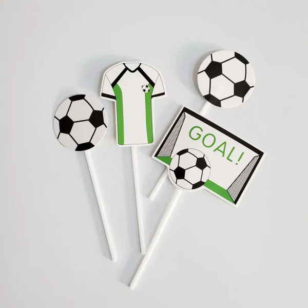 Light Green - Soccer Cake Decorations Soccer Birthday Party Supplies Soccer Ball Cupcake Topper By WTB
