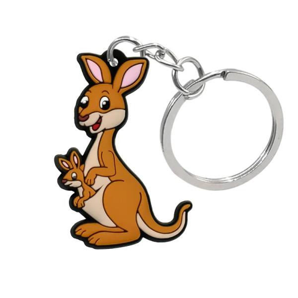 Multi - 1Pcs Animal Keychains Cute Black Cat Dach Dog Funny Style Duck Keyring Keychain For Bag Car Key Accessories Kids Favor Key Decor By WTB