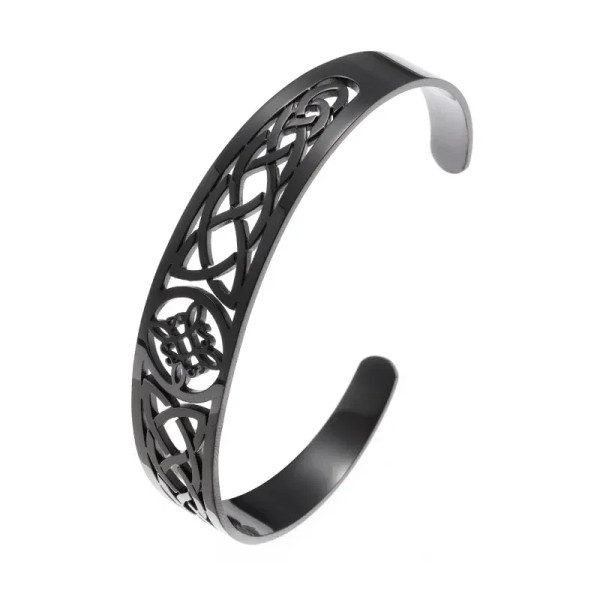 Metal Light Yellow Color - Witch Knot Cuff Stainless Steel Pagan Witchcraft Symbols Magic Knot Women\'S Good Luck Amulet Bracelet Celtic Knot Bracelet By WTB