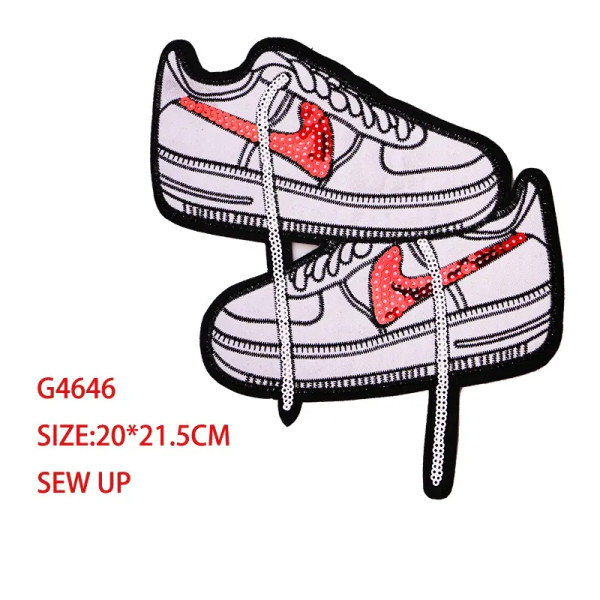 Antique Brass - Cartoon Decorative Sneakers Ballet Shoes Icon Embroidered Applique Patch For Diy Iron On Badges Stickers On Backpack,The Clothes By WTB