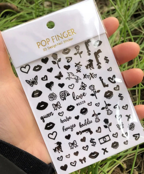 Medium Auburn - 1Pcs New English Alphabet Nail Stickers Multi-Color Laser Reflective Nail Slider Art Cool Text Nail Kit By WTB