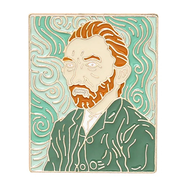 Metal Light Yellow Color - Van Gogh Oil Painting Brooch Van Gogh Brooch Galaxy Brooch Star Moon Sunflower Brooch Art Brooch Van Gogh Lapel Pin By WTB