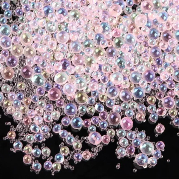 Silver, Size: L - 10G 0.4-3Mm Mini Bubble Ball Bead Epoxy Uv Resin Filler For Diy Nail Art Mold Silicone Jewelry Making Supplies Accessories Decor By WTB