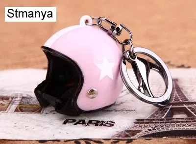 Pink - New Motorcycle Helmets Key Chain Women Men Cute Safety Helmet Car Keychain Bags Hot Key Ring Gift Jewelry Wholesale 17022 By WTB