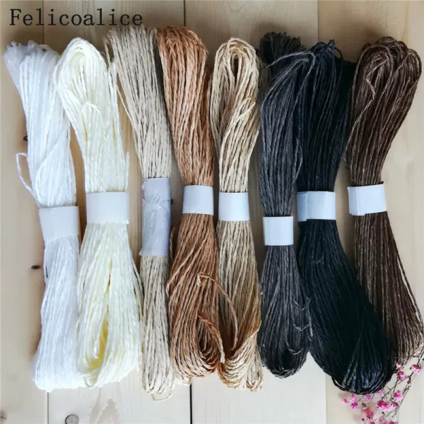 Dull - 30M Width 2Mm Monochrome Paper Rope Gift Packaging With Diy Wedding Decoration For Needlework Scrapbook Birthday Party Crafts By WTB