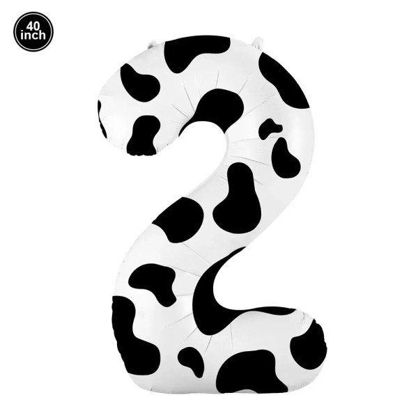 Chocolate - Cow Party Supplies Standing Cow Balloon 40Inch Number Balloon Cow Print Latex Balloon Children'S Farm Birthday Party Decoration By WTB