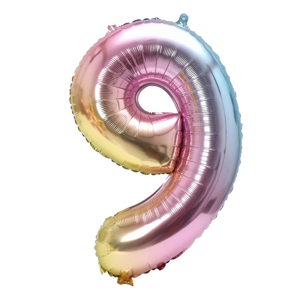 Fluorescence Yellow, Ballon Size: 10Inch - 32Inch Rainbow Gradient Number Foil Balloon 1-9 For Kids Birthday Party Decor Baby Shower Bridal Shower More Options Avaliable By WTB