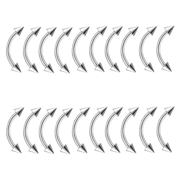 Metal Gold-Color, Main Stone Purple - Bulk Multi Size 16G 1.2Mm Steel Curved Barbell Eyebrow Piercing 6-14Mm Bar 3Mm Ball Ear Piercing By WTB