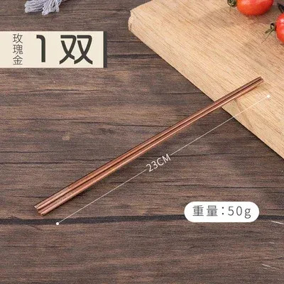 Pink - 304 Stainless Steel Metal Chopsticks Tableware 1 Pair Non-Slip Chinese Chopstick Sushi Sticks Flatware Kitchen Accessories By WTB