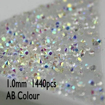 Gray - 1440Pcs Clear Mini Pixie Nail Rhinestone Crystal 3D Nail Decoration Diy Micro Diamonds For Nails Art Accessories By WTB