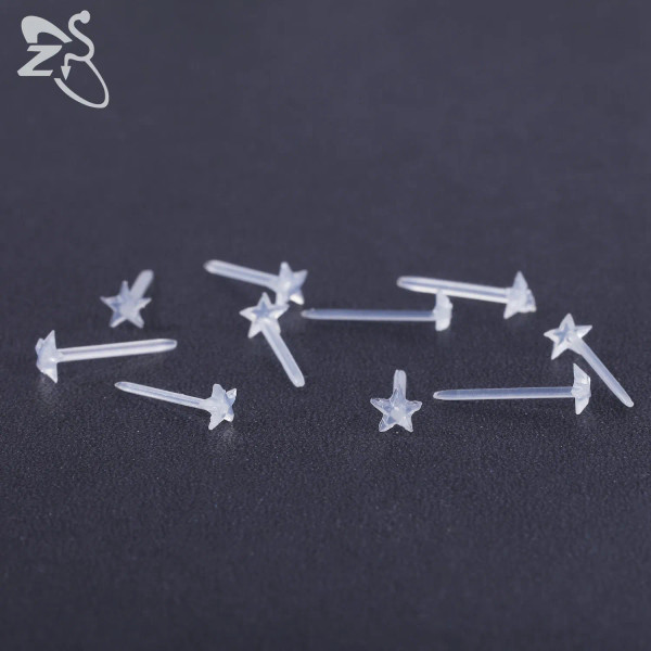 Metal Antique Bronze Plated - Zs 10-50Pcs/Lot Colorful Acrylic Stud Earring Invisible Transparent Anti-Allergy Ear Pin 20G Star Ball Curing Ear Hole Retainer By WTB