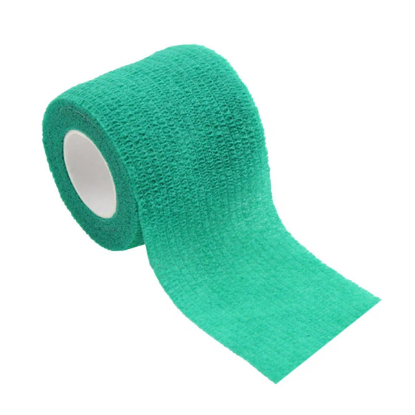 Green - 1Pc Disposable Self-Adhesive Flex Elastic Bandage Tape For Tattoo Handle Grip Tube Wrap Elbow Sport Stick Accessories 5*450Cm By WTB