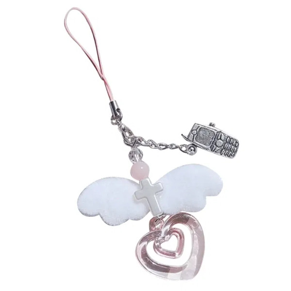 Light Grey - Goth Y2K Phone Charm Pendant Kawaii-Key Chain For Bag Cute Accessory Women Guitar Strap Lanyard Beaded Keychain Pendant By WTB