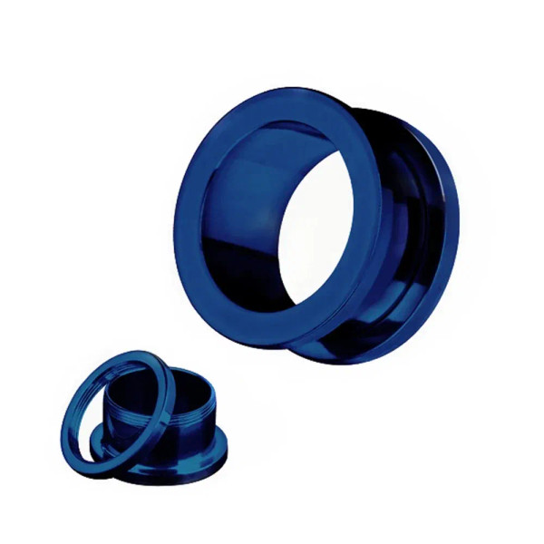 Metal Light Yellow Color, Main Stone Black - 2Pcs Multi Color Steel Screw Fit Tunnel Ear Plug Stretcher Gauge 3-25Mm Ear Lobe Tunnel Expander By WTB