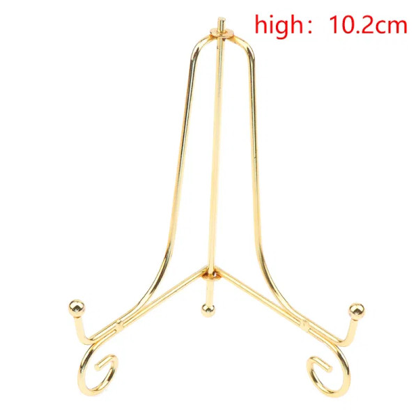 Black - Gold Iron Display Stand Craft Bracket Book Holder Photo Pedestal Bowl Dish Frame Picture Plate Rack Easel Storage Decoration By WTB