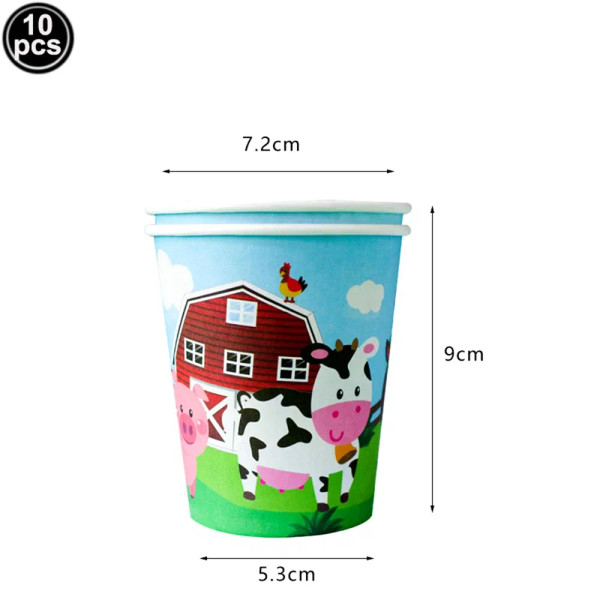 Mint Green - Farm House Fun Barnyard Animals Party Supplies Paper Plates Napkins Cups Farm Animals Birthday Party Decoration By WTB