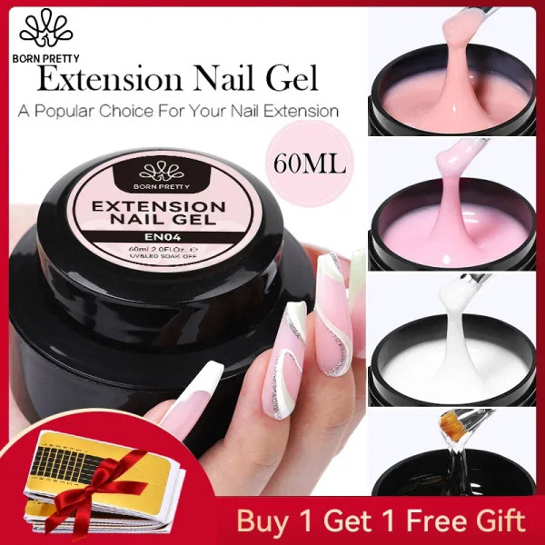 Dusty Wine - Born Pretty 60/30Ml Hard Jelly Extension Nail Gel Polish French Nails Nude Pink White Clear Fibre Glass Gum For Manicure Extend By WTB