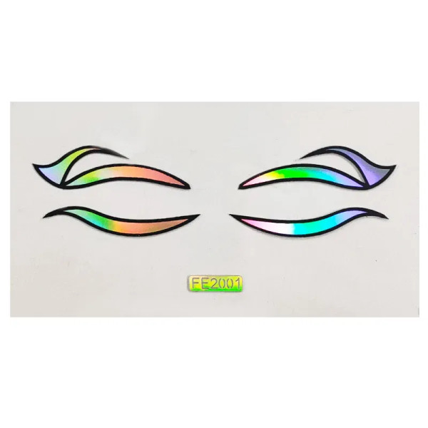 Navy - Laser Gold Eyes Decorative Stickers Eyebrow Eyeliner Face Art Sticker Decals Halloween New Year Festival Party Diy Decorations By WTB