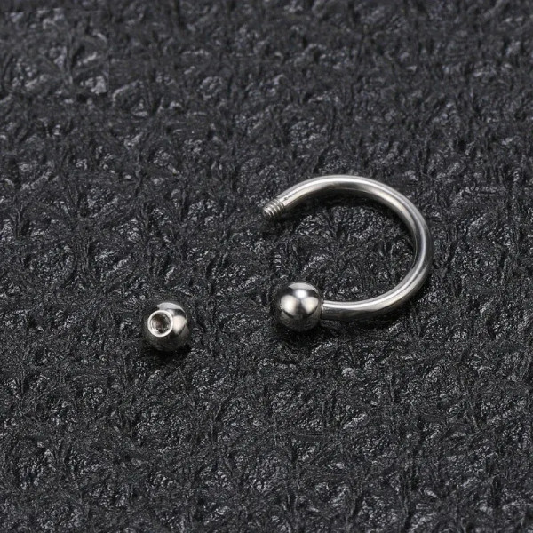 Metal Red, Main Stone White - 1Pc Stainless Steel Nose Ring Hoops,16G Nose Piercings Cartilag Helix Ear Piercing For Women Men Septum Rings Piercing Jewelry By WTB