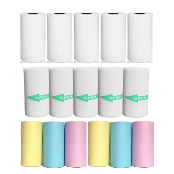 Black - Printer Paper Thermal Paper 58Mm Mini Photo Rolls 57*25Mm White Color Gift Diy Sticker Label Receipt Bill Self-Adhesive Paper By WTB