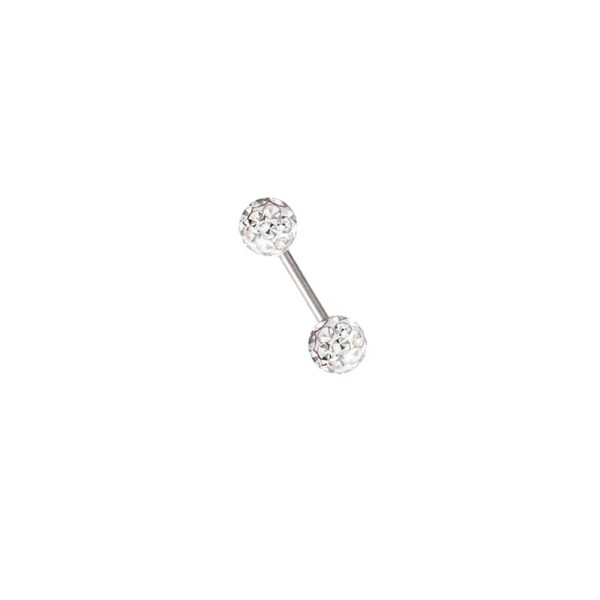Metal Gold-Color, Main Stone Black - 16G 1.2Mm Coated Crystal Steel Ear Stud Tragus Helix Cartilage 3/4/5Mm Cz Ball 6/8/10/12/14Mm Bar Barbell Piercing By WTB