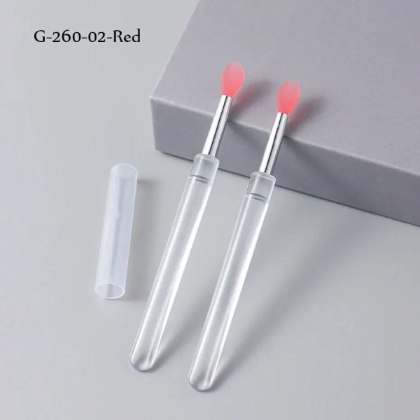 Red - Silicone Applicator Sticks Nail Art Reusable Mirror Chrome Effect Glitter Applying Manicure Tool Pigment Silicone Nail Brush By WTB