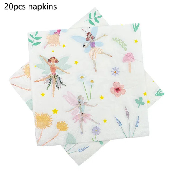 Light Green - 12/24Pcs Fairy Cake Topper Girl Birthday Party Cupcake Topper Fairy Theme Party Decoration Wing Angel Fairy Cake Topper By WTB