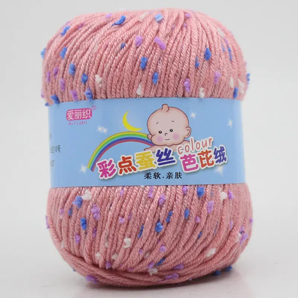 Purple Pink - High Quality Worsted Wool Thread Colorful Eco-Dyed Needlework Baby Cotton Cashmere Yarn For Hand Knitting Crochet Drop Shipping By WTB